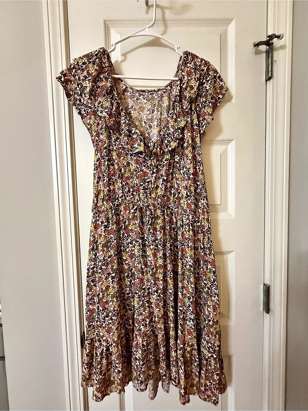 Old Navy Waist-Defined Flutter-Sleeve Floral Mini Dress